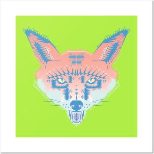 Geometric Fox (pastel) Posters and Art